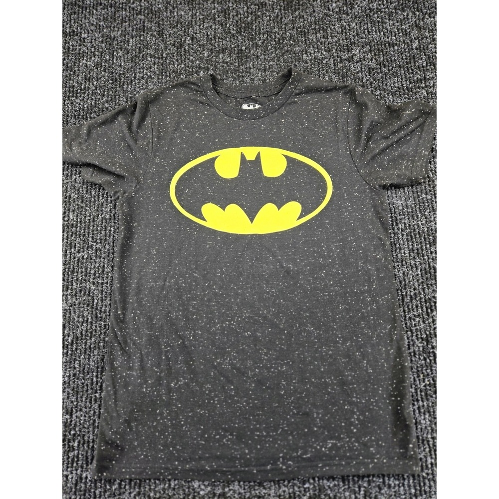 Batman DC Comics Graphic T-Shirt Womens Large Charcoal Black Speckle Space Dye